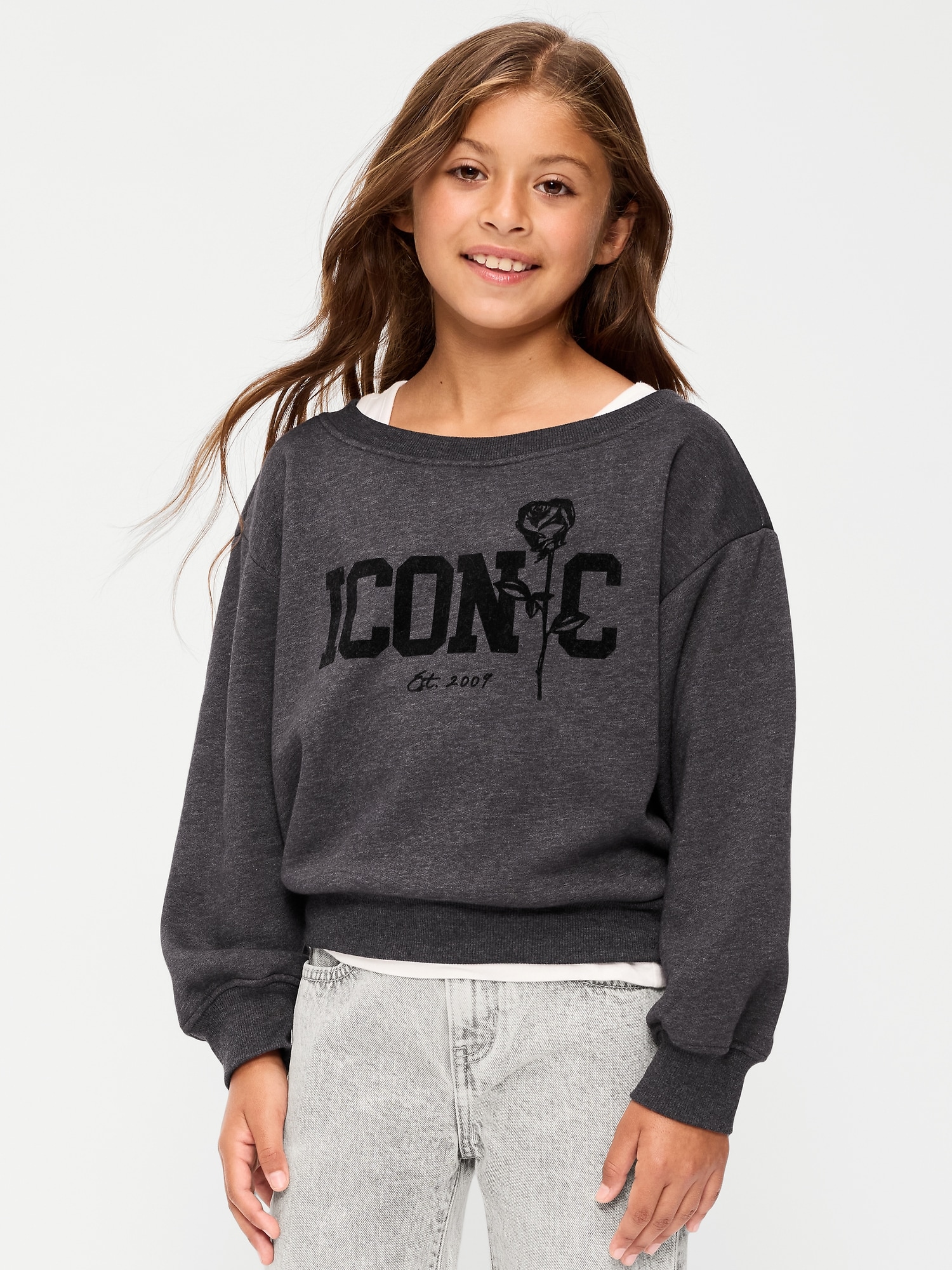 Off-Shoulder Sweatshirt for Girls