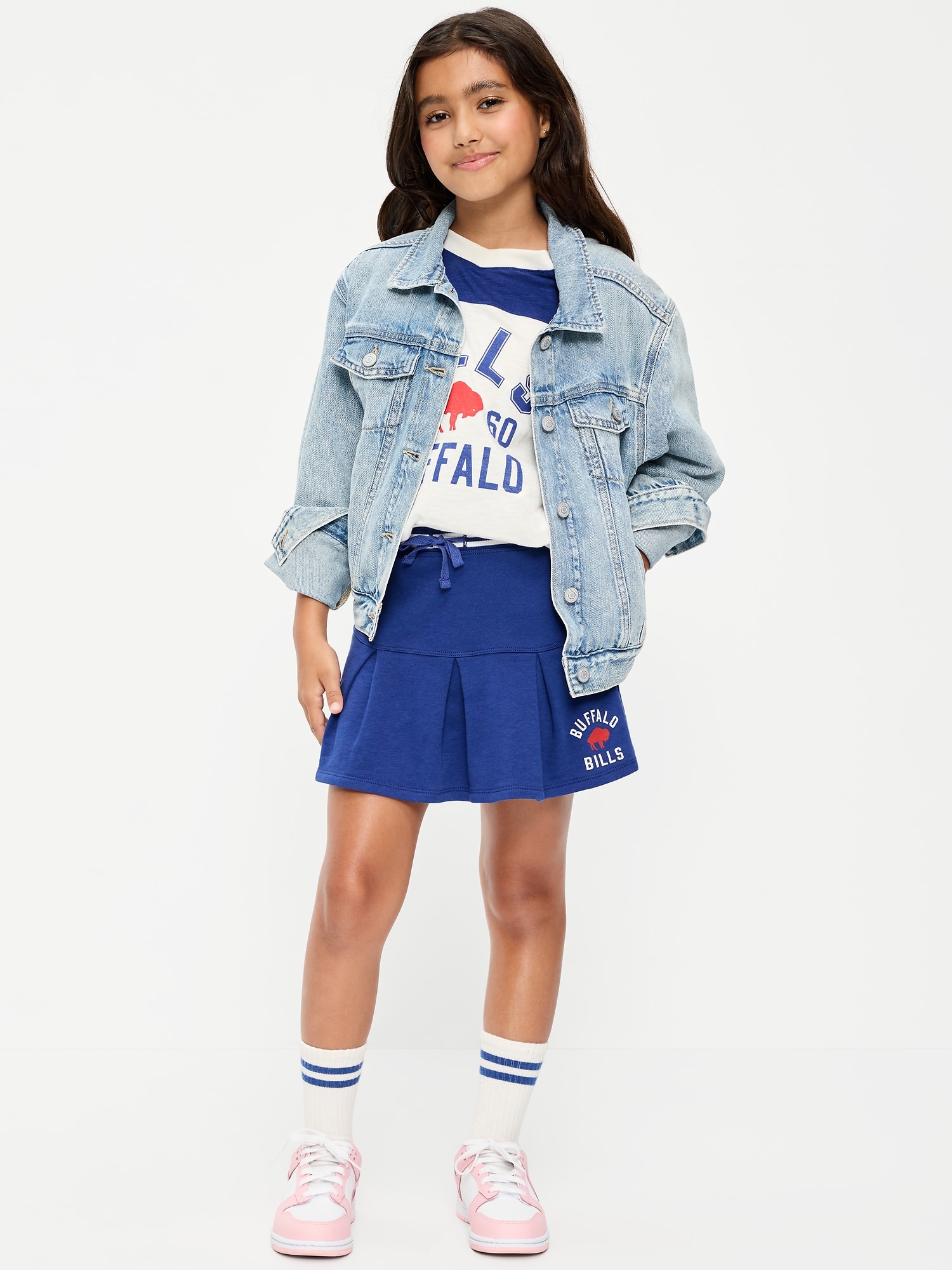 Buffalo Bills French Terry Pleated Skort for Girls