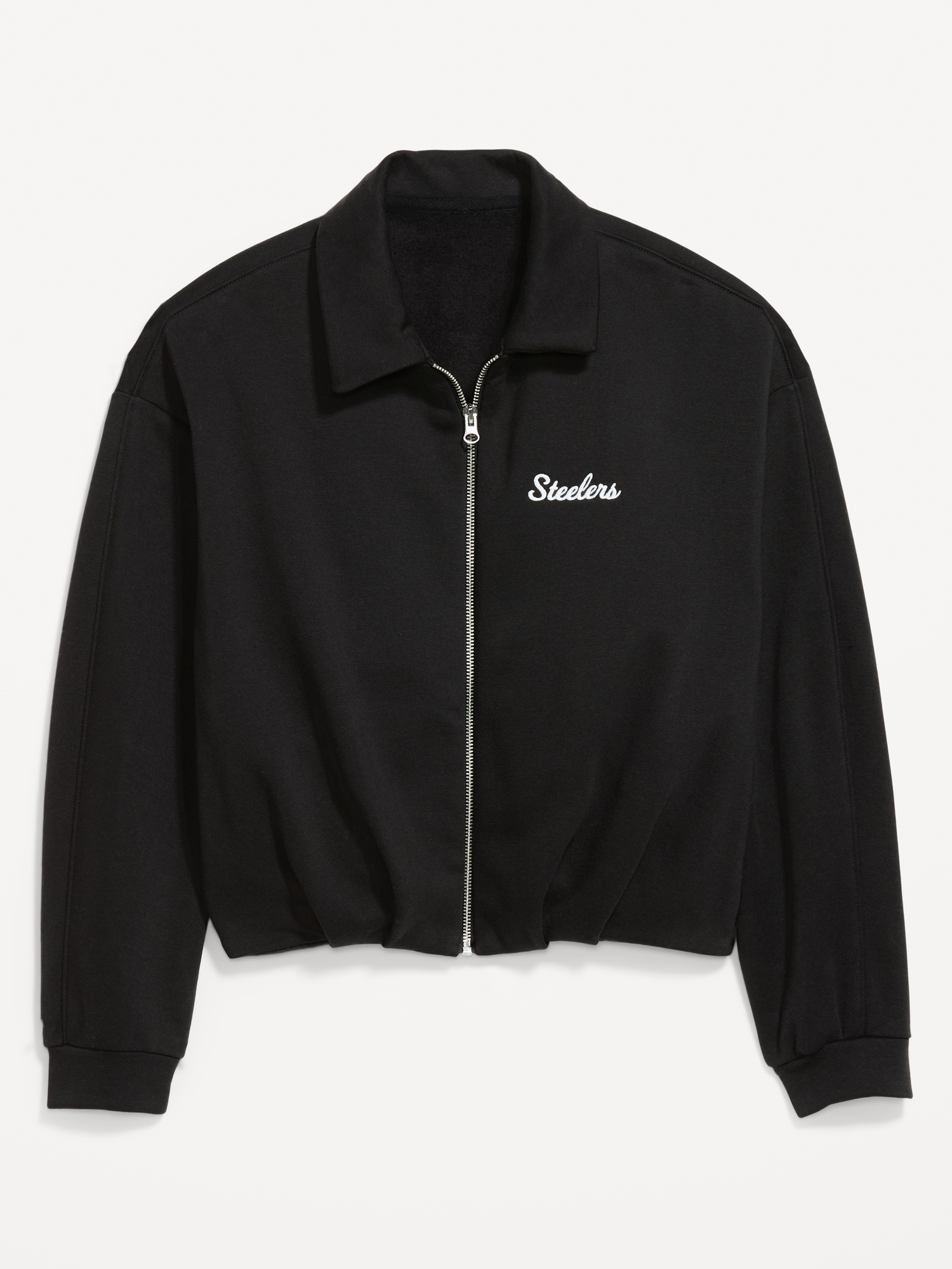Pittsburgh Steelers Oversized Fleece Bomber Jacket for Women