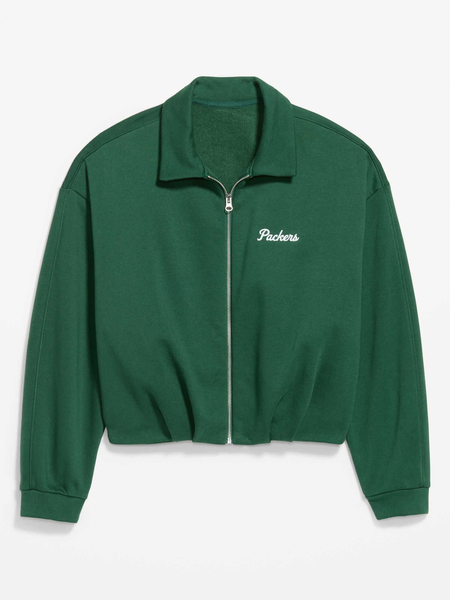 Green Bay Packers Oversized Fleece Bomber Jacket for Women