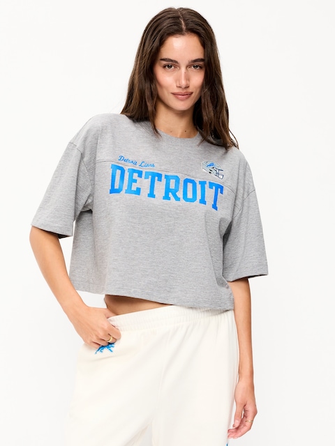 Detroit Lions Vintage Oversized T-Shirt for Women