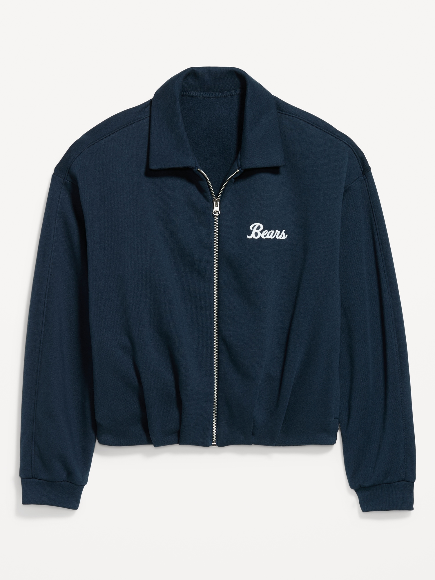 Chicago Bears Oversized Fleece Bomber Jacket for Women