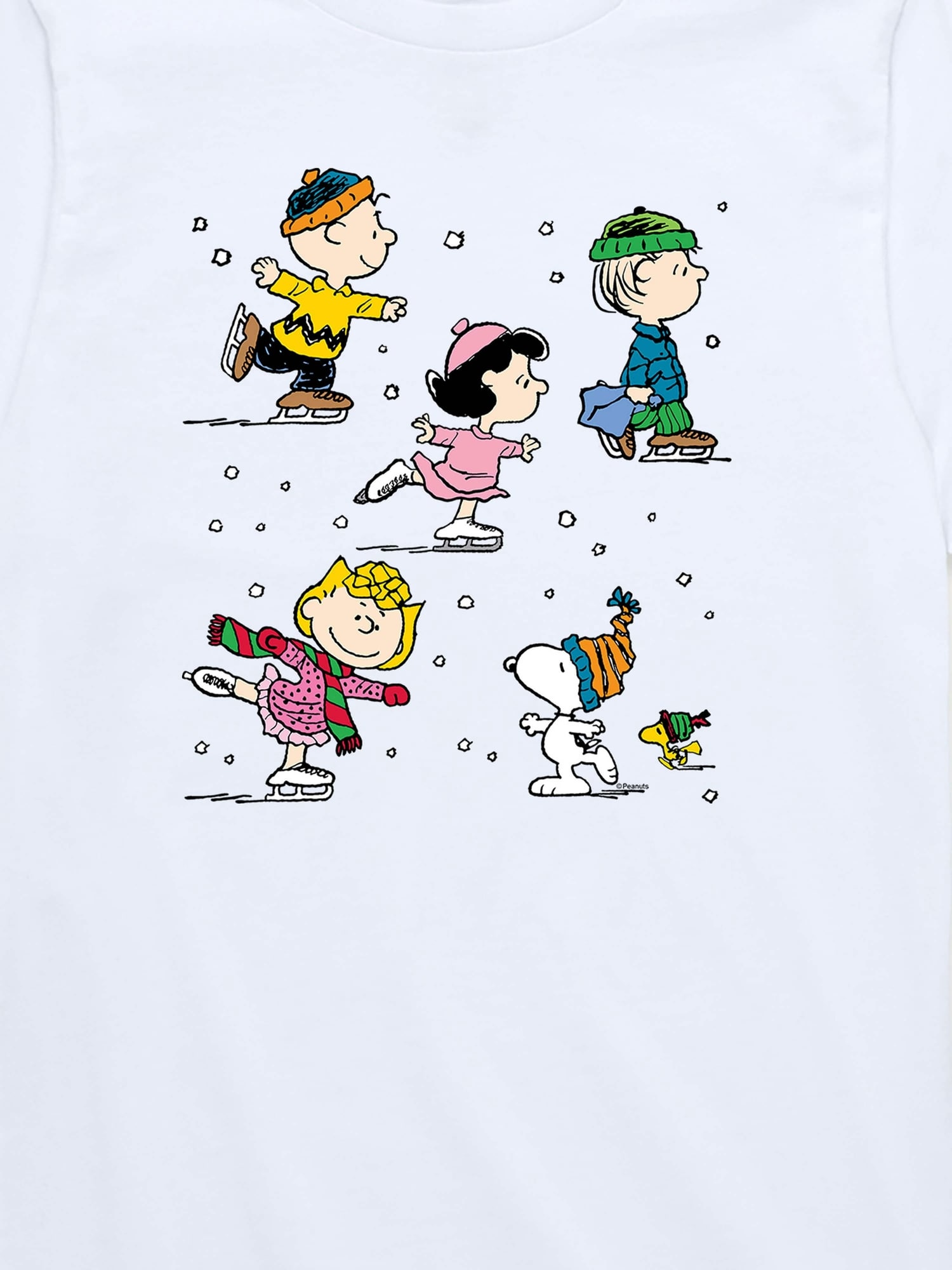 Peanuts Snow Winter Short Sleeve T-Shirt For Girls