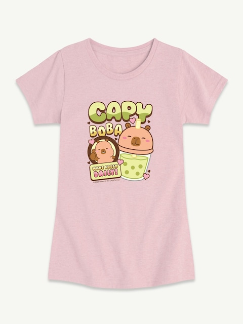 CapyFun Capbybara Boba Shop Short Sleeve T-Shirt For Toddler