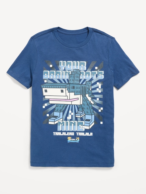 Minecraft™ Brainrot Gender-Neutral Graphic T-Shirt for Kids