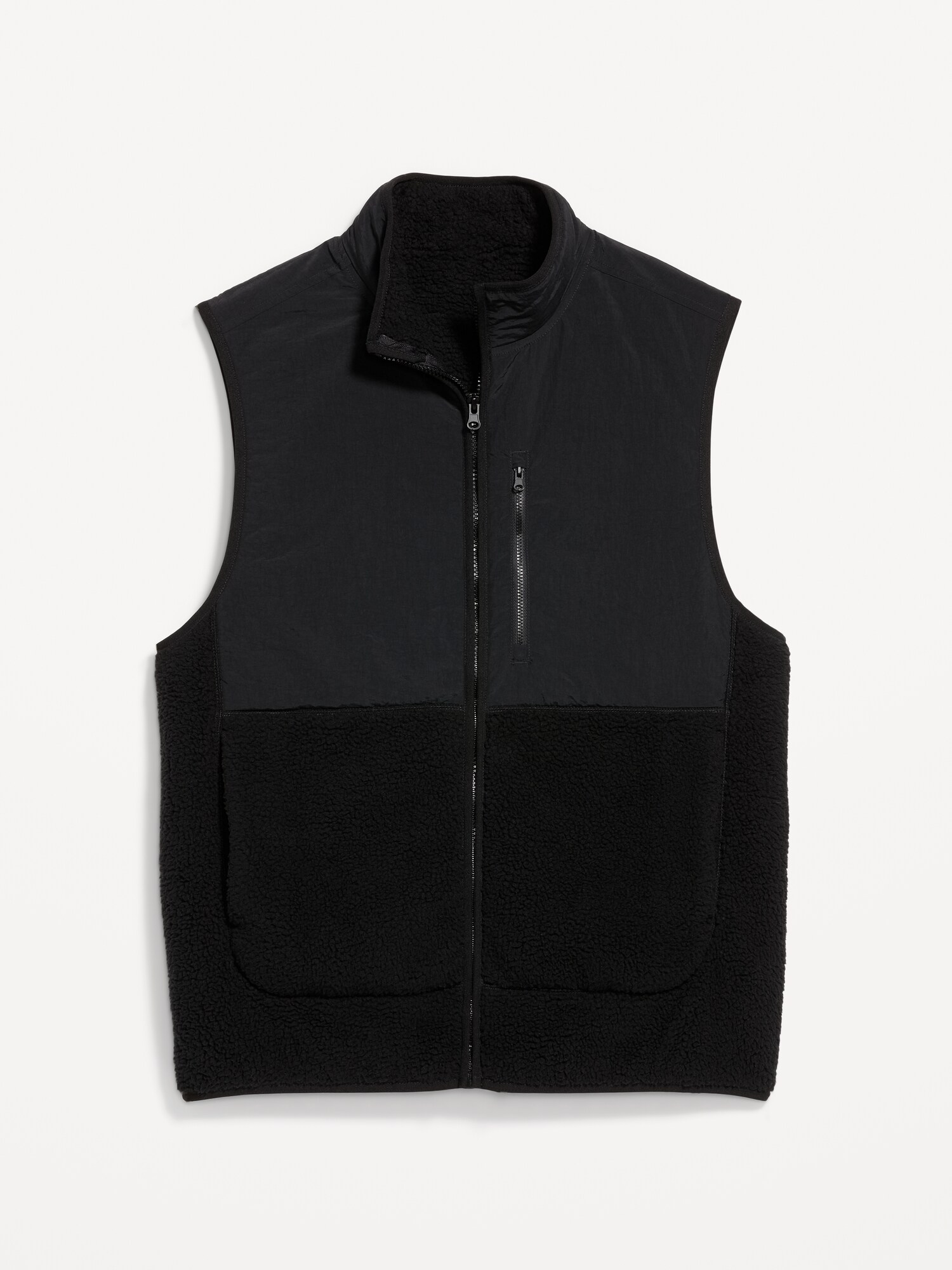 Мужской жилет Old Navy Sherpa Utility Vest, цвет: Чёрный — фото 2