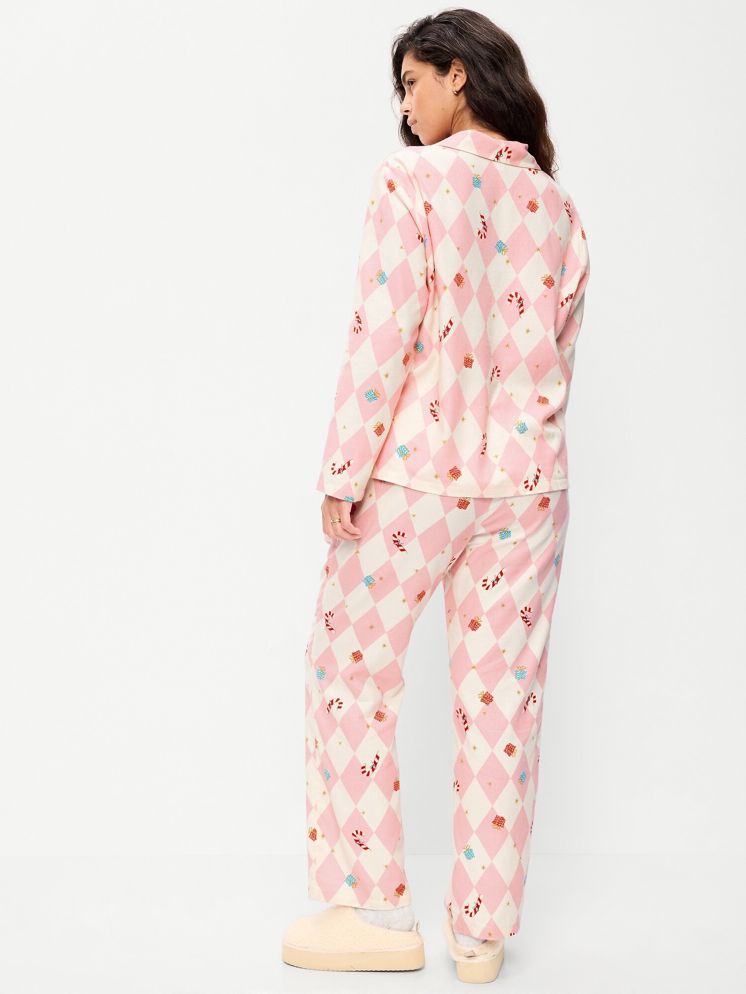 Пижамный комплект Printed, фланель — Old Navy, цвет: Checkered Candy Canes (Match The Fam!) — фото 6