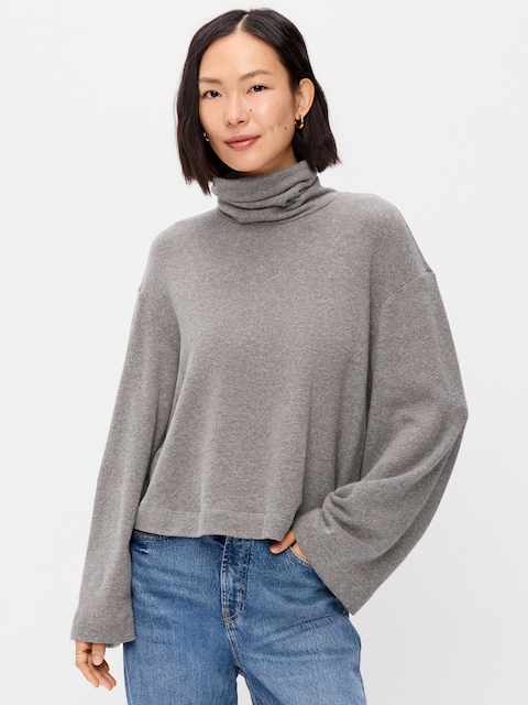 Long-Sleeve Oversized Turtleneck Sweater