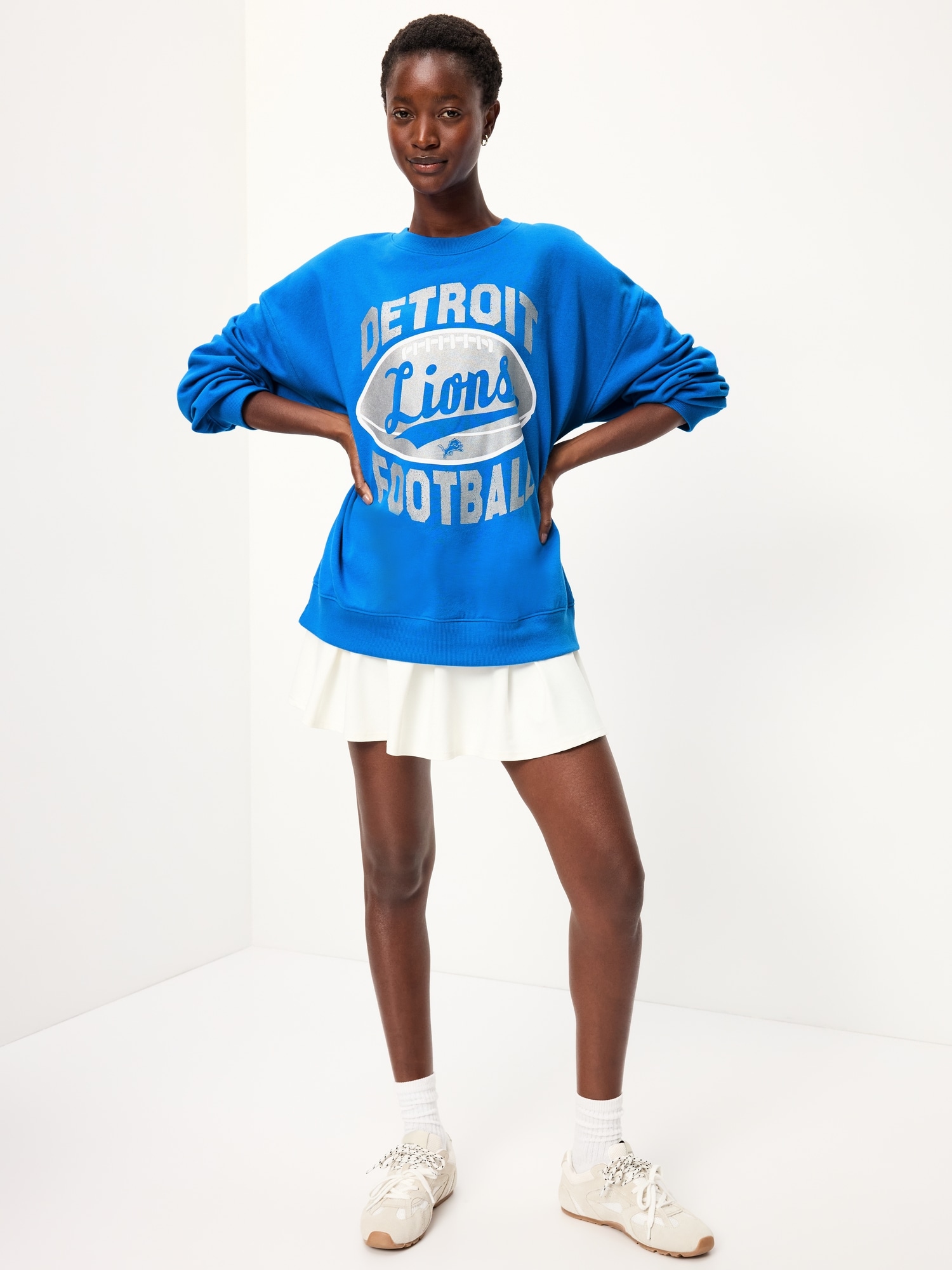 Detroit Lions Oversized Fleece Sweatshirt for Women