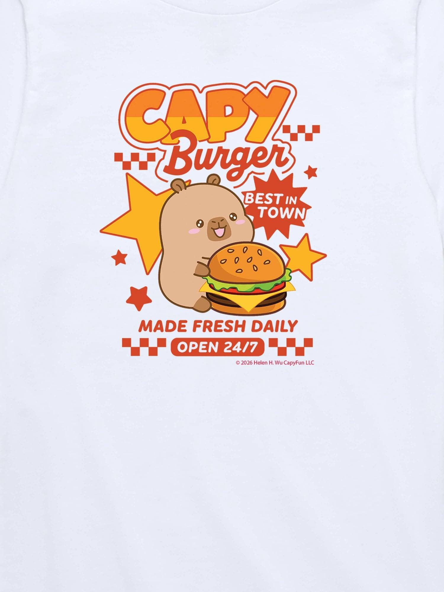 CapyFun Capyburger Restaurant Short Sleeve T-Shirt For Toddler