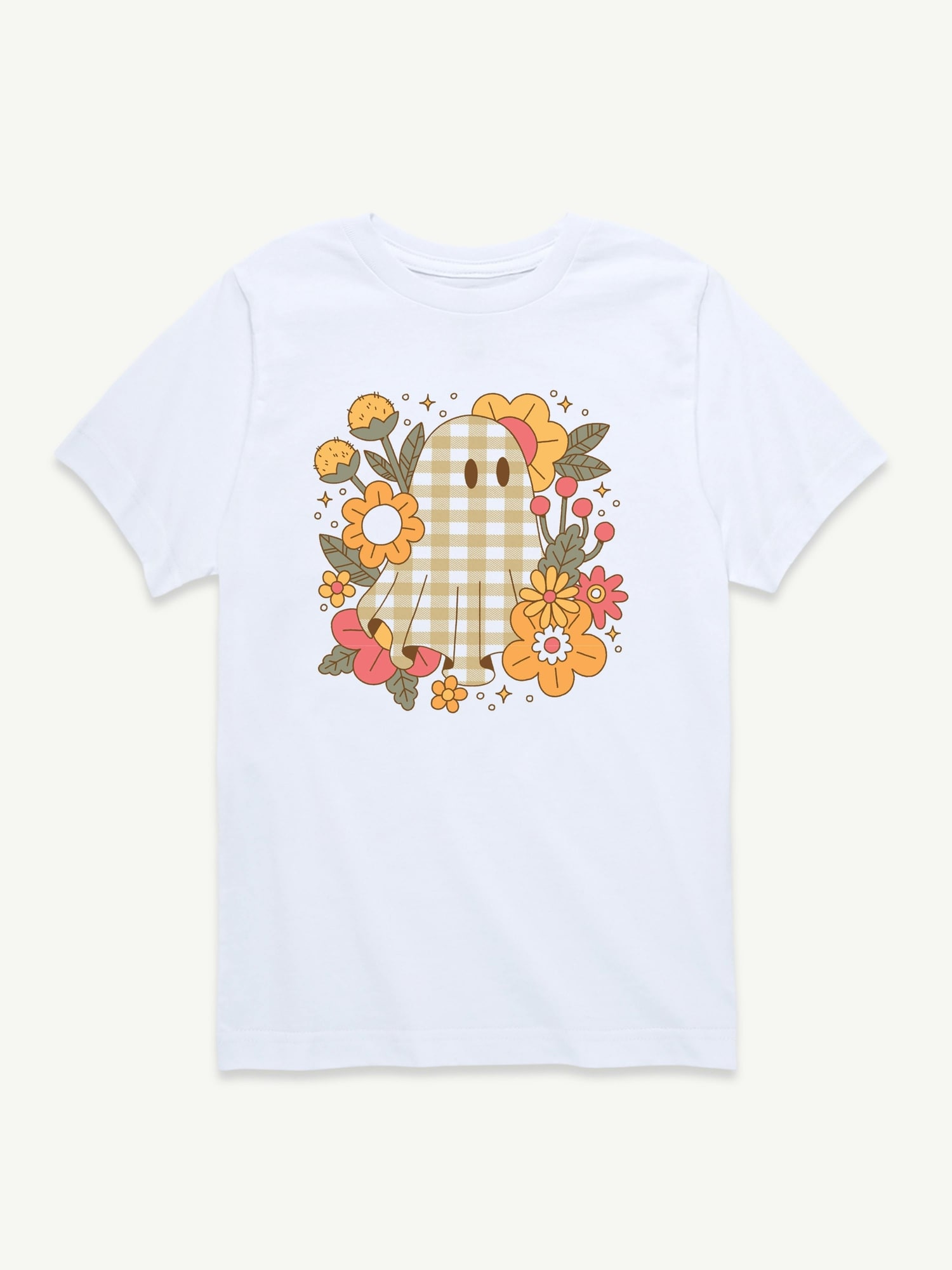 Ghost Pattern Florals Short Sleeve T-Shirt For Toddler