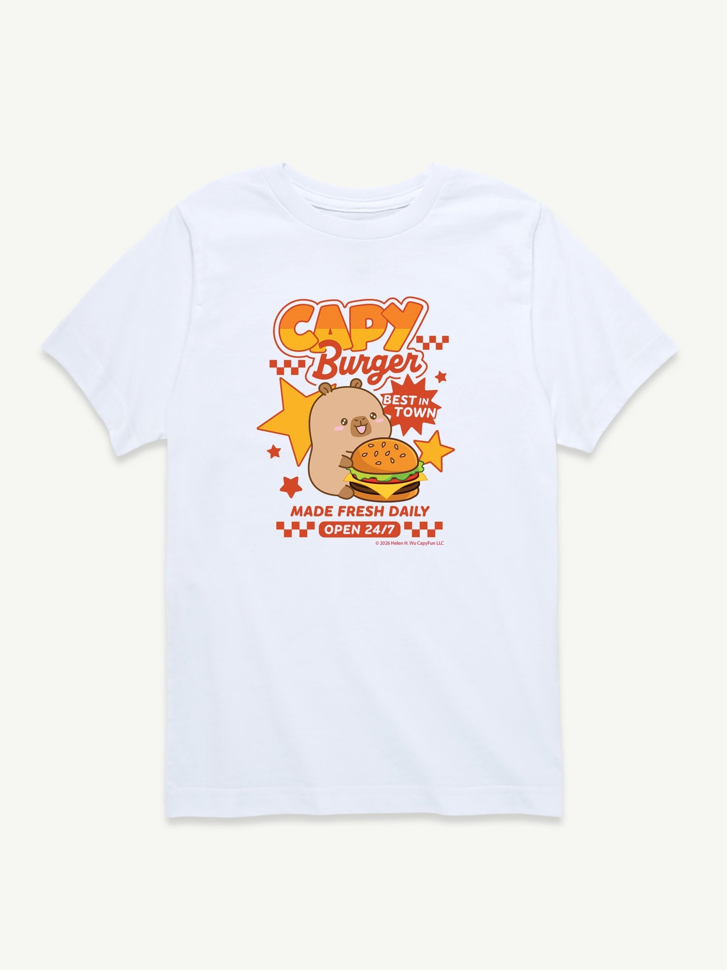CapyFun Capyburger Restaurant Short Sleeve T-Shirt For Toddler
