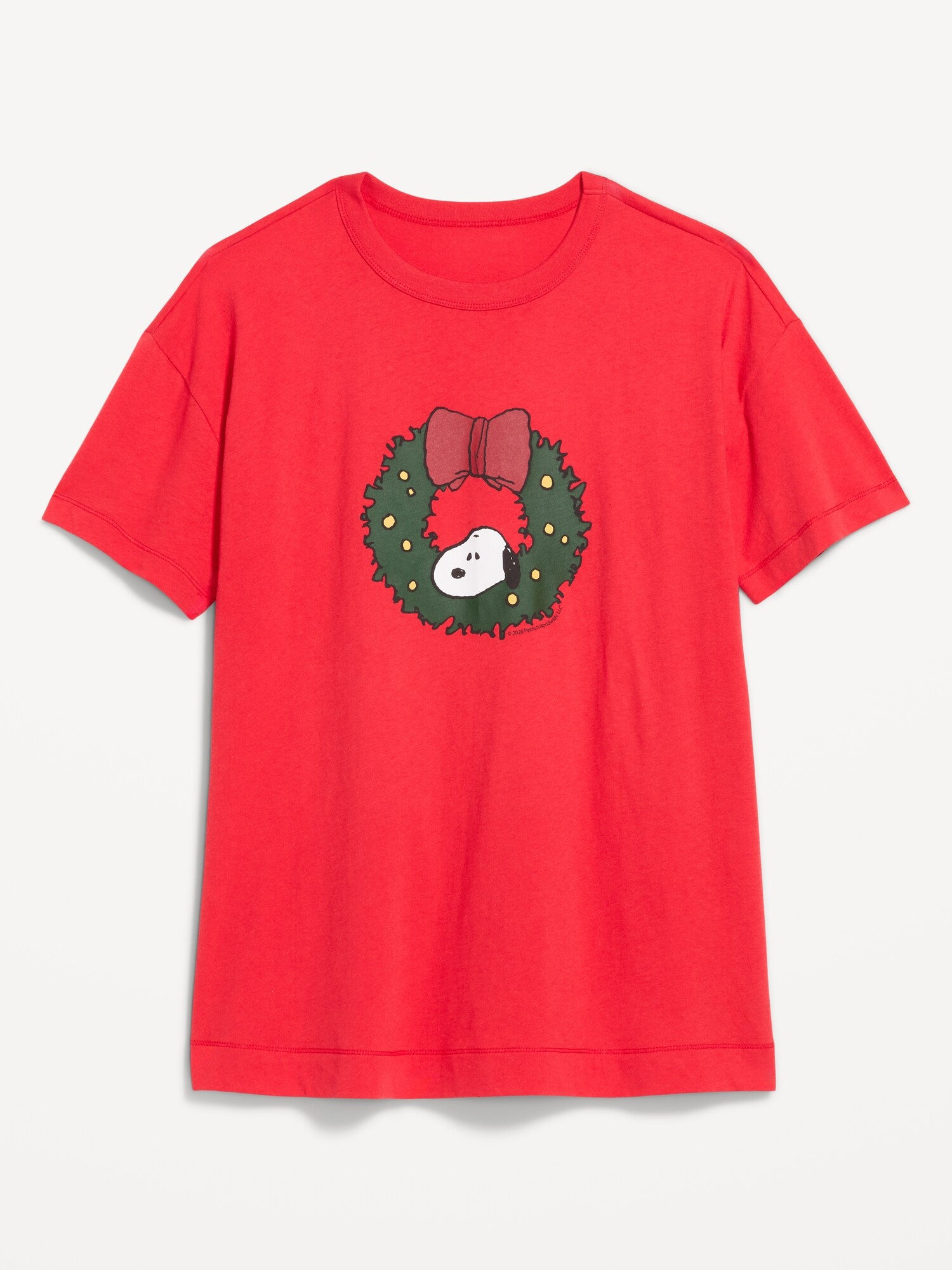 Женская удлинённая футболка-туника Old Navy Peanuts Snoopy оверсайз, цвет: Красный — фото 5