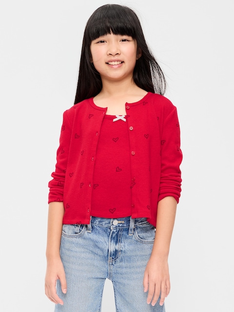 Printed Cardigan Sweater for Girls