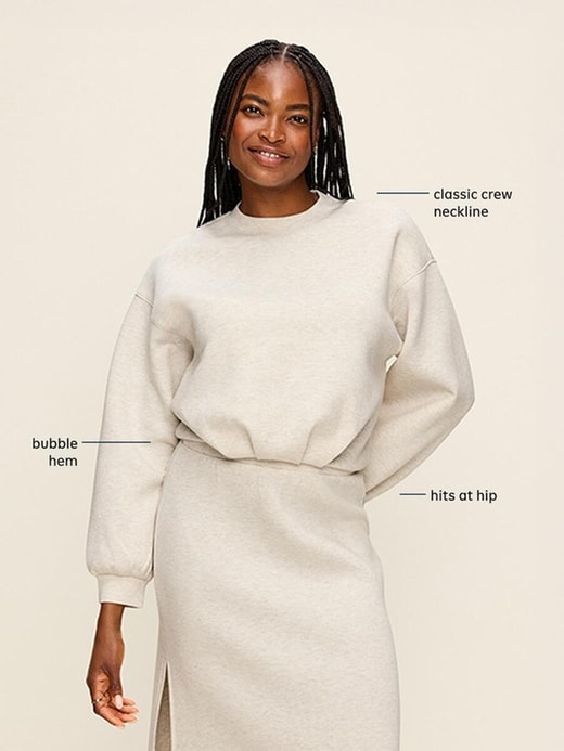 Bounce Fleece Bubble-Hem Sweatshirt | Old Navy