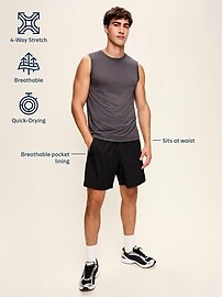 Мужские шорты Old Navy StretchTech Workout Shorts -- 7-inch inseam, цвет: Чёрный, вариант 1 — фото 5