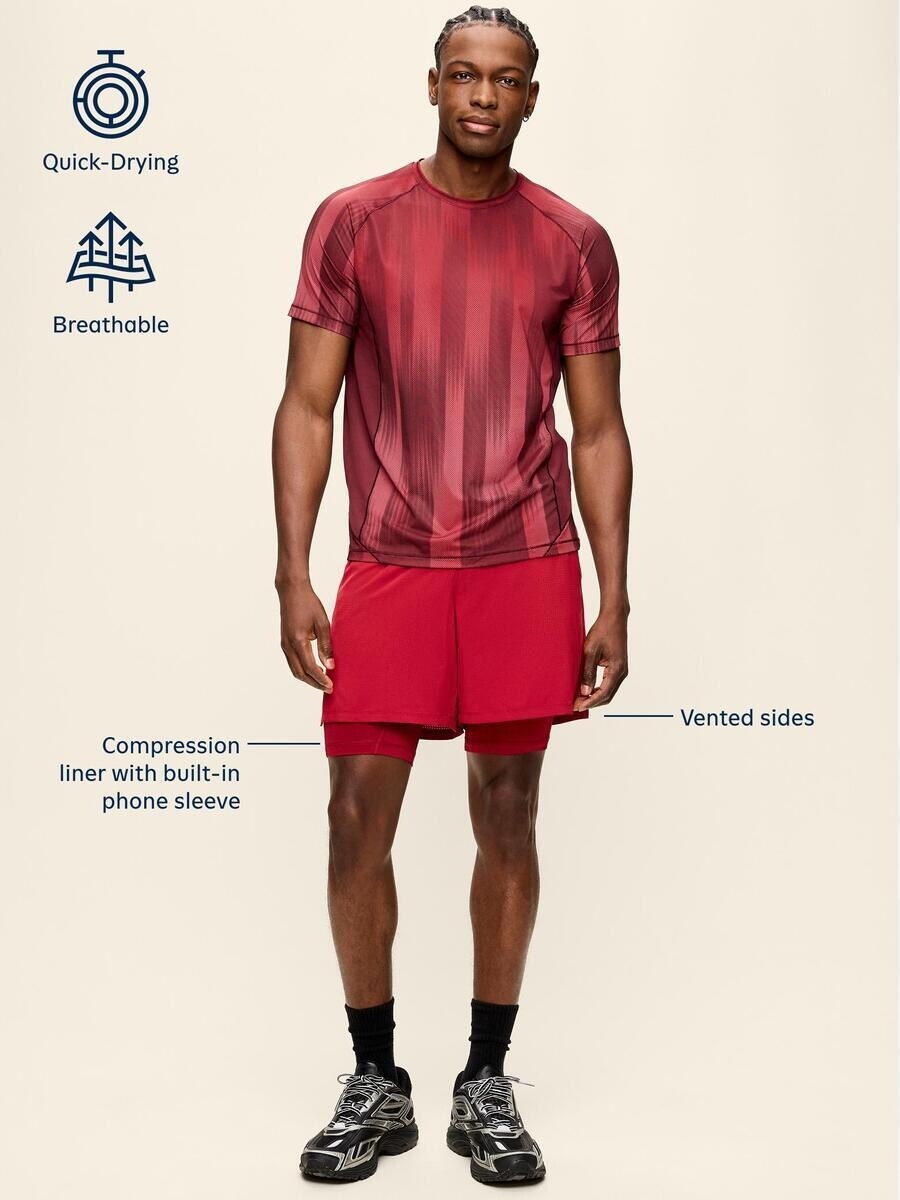 Мужские шорты Old Navy 2-In-1 Performance Run Shorts -- 5-inch inseam, цвет: Чёрный — фото 6