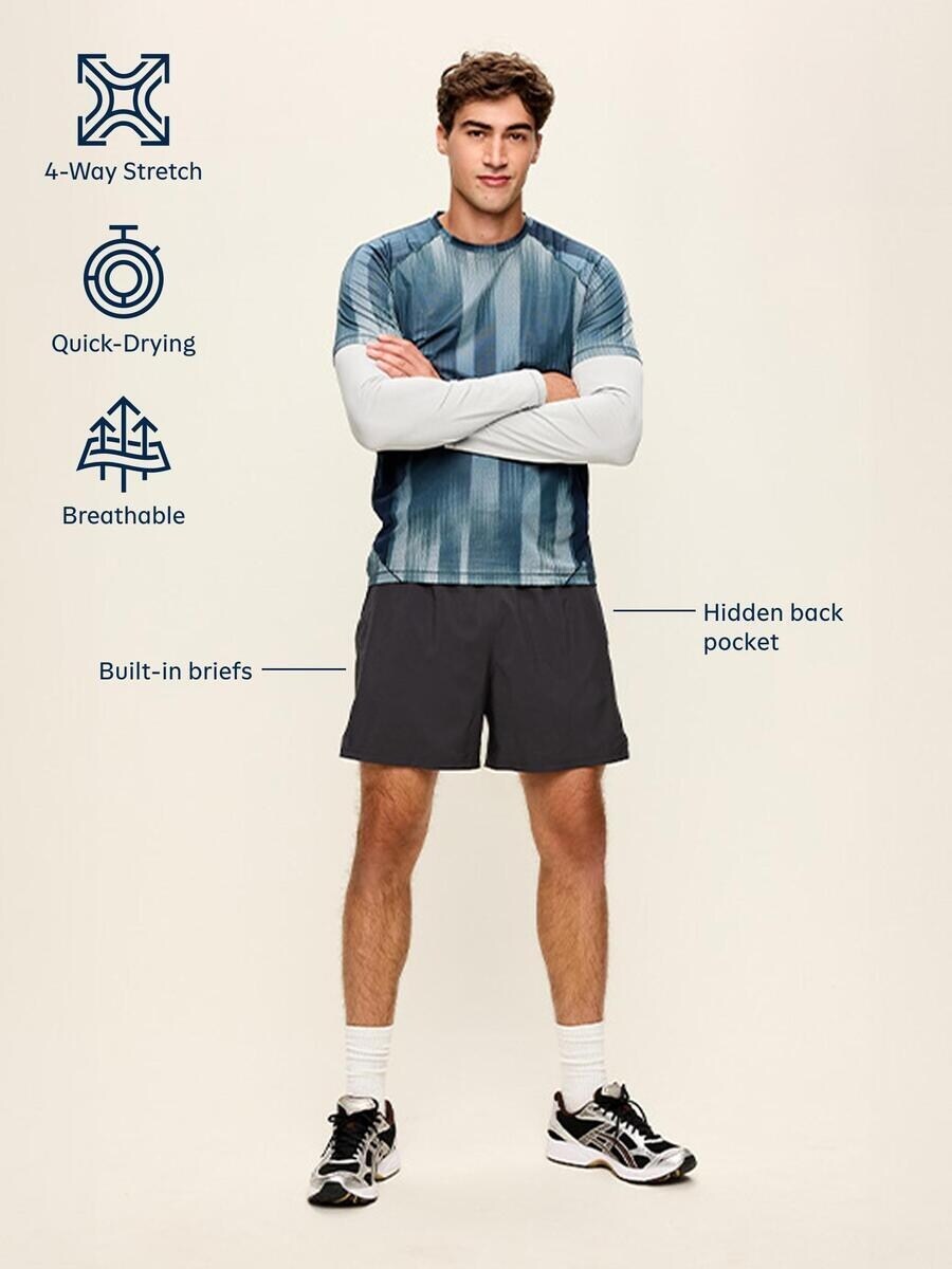 Мужские шорты Old Navy Performance Vent Run Shorts -- 5-inch inseam, цвет: Чёрный — фото 5