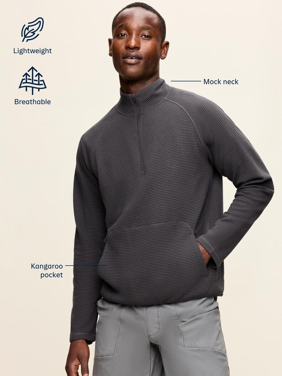 Мужской пуловер Old Navy Performance с молнией 1/4, цвет: Тёмный красный — фото 5