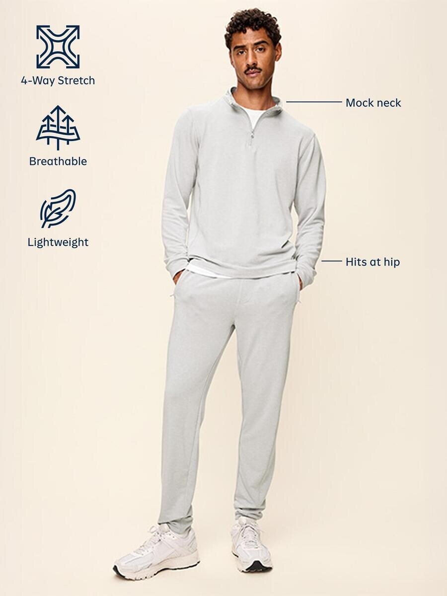 Мужской свитер Old Navy Recharge Knit Quarter-Zip Pullover, цвет: Чёрный — фото 5
