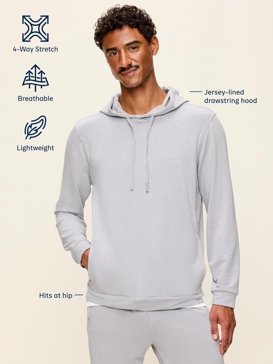 Мужское худи Old Navy Recharge Knit Pullover, цвет: Чёрный меланжевый — фото 5