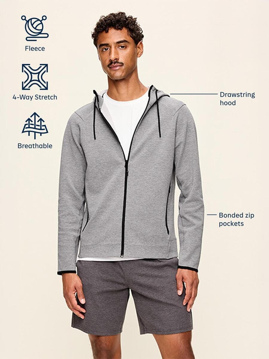 Мужское худи Old Navy Dynamic Fleece 4.0 Zip, цвет: Чёрный — фото 6