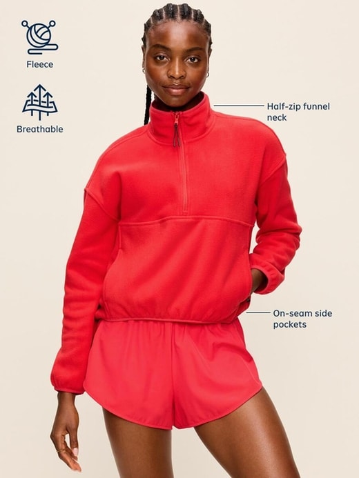 Oversized Half-Zip Performance Fleece Pullover | Old Navy