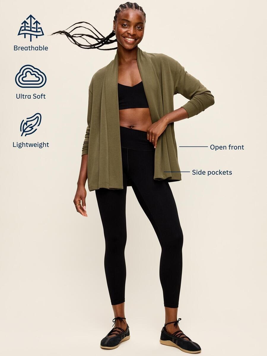 Old Navy Bounce Lite Open-Front Wrap, цвет: Чёрный — фото 4