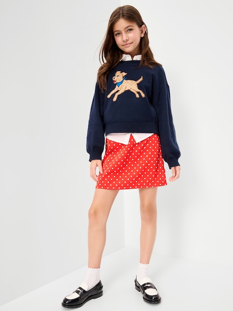 Printed Satin Skirt for Girls