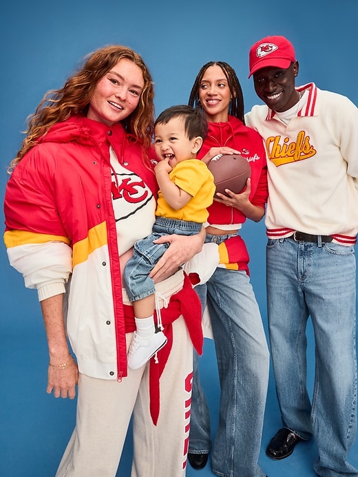 Kansas City Chiefs Oversized Crinkled Hooded Jacket for Boys | Old