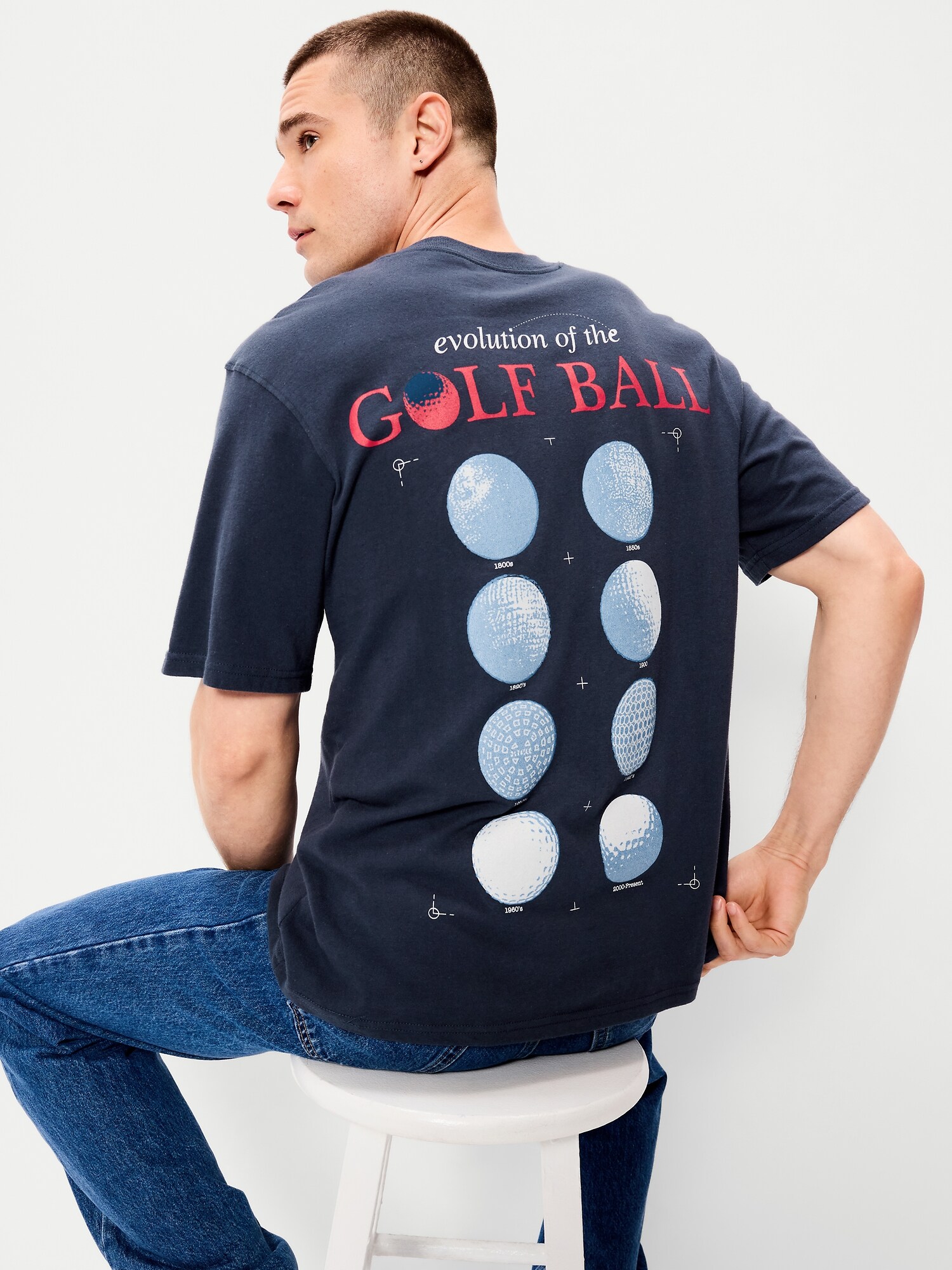 Мужская футболка Old Navy Pga Tour™ Heavyweight Loose, цвет: Сумеречный тёмно-синий — фото 3