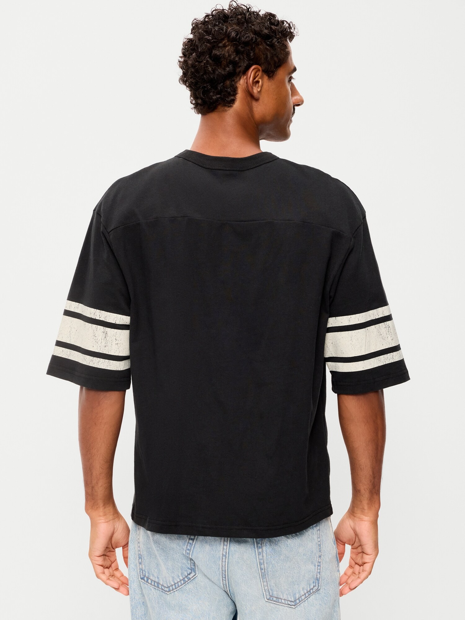 Мужской топ Old Navy Crew-Neck Football Top, цвет: Чёрный — фото 2