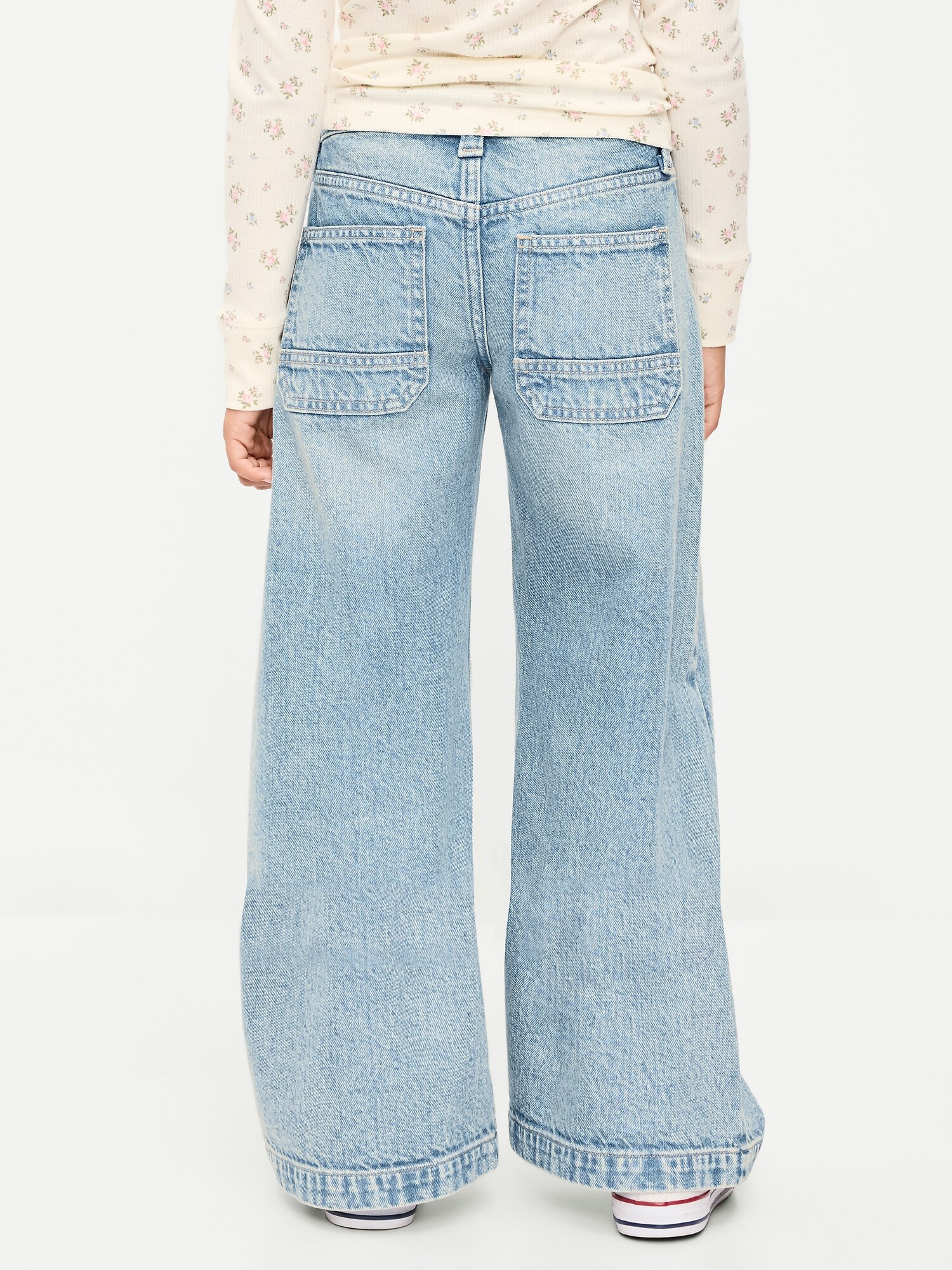 Джинсы Old Navy Low-Rise Super Baggy Wide-Leg Jeans для девочек, цвет: Светлая варка — фото 4
