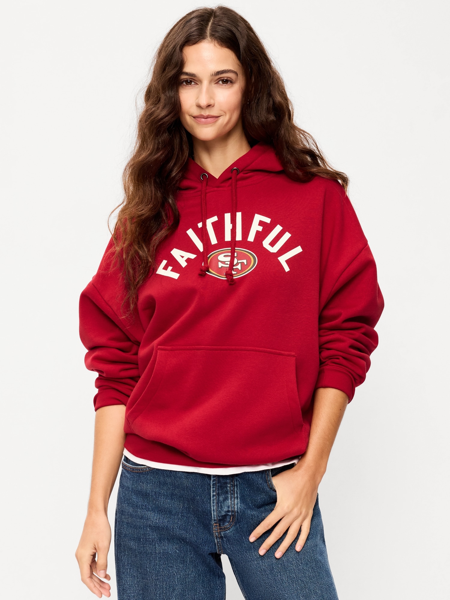 San Francisco 49ers Oversized Pullover Hoodie for Adults