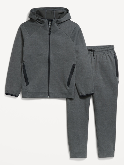 Dynamic Fleece Full-Zip Hoodie and Joggers Set for Boys