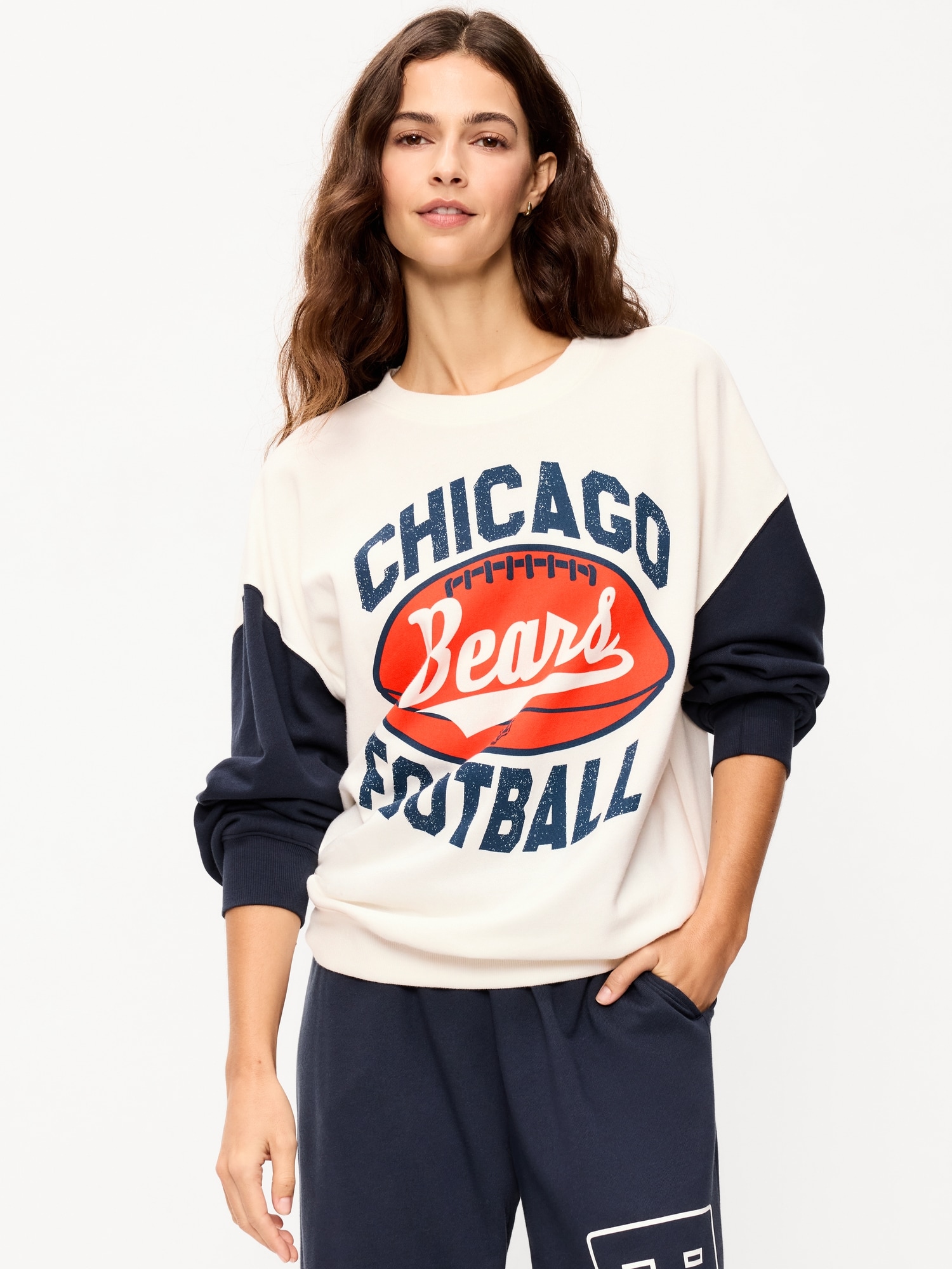 Chicago Bears Oversized Fleece Sweatshirt for Women
