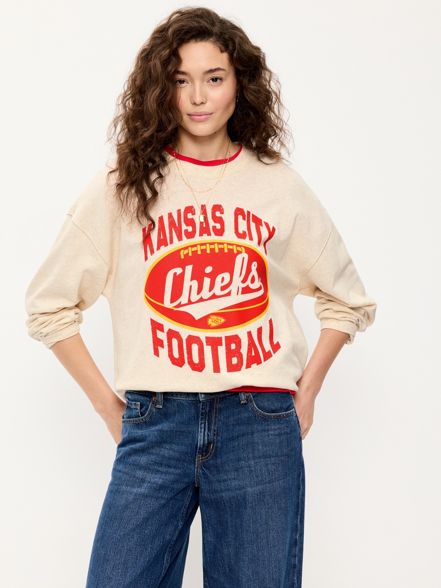Kansas City Chiefs Oversized Fleece Sweatshirt for Women