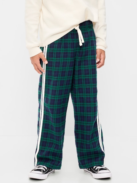 Pull-On Baggy Plaid Flannel Pants for Boys