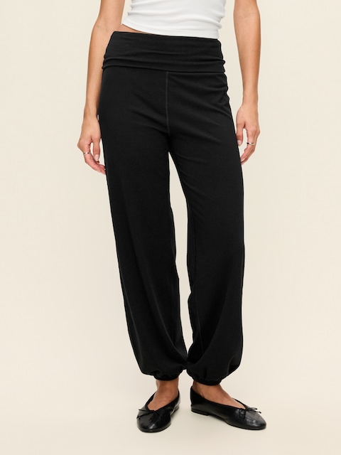 Fold-Over Waist Fitted Joggers