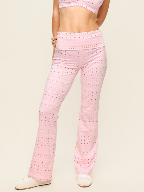 High-Waisted PowerChill Fold-Over Bootcut Leggings