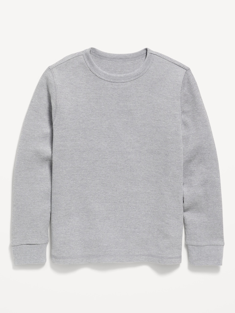 Long-Sleeve Waffle-Knit T-Shirt for Boys