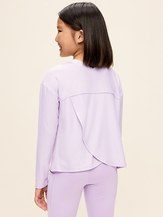 CloudMotion Long-Sleeve Cross-Back Top for Girls | Old Navy