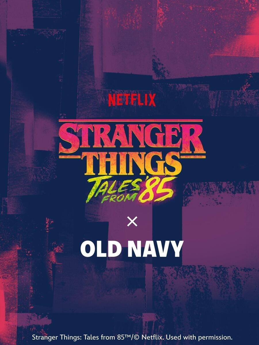 Детское худи Old Navy x Netflix Stranger Things: Tales From '85 оверсайз для мальчиков, цвет: Panther — фото 4