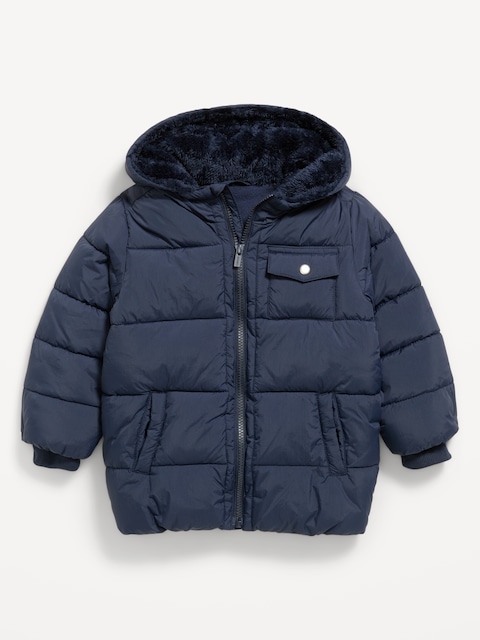 Water-Resistant Hooded Parka Jacket for Toddler Boys