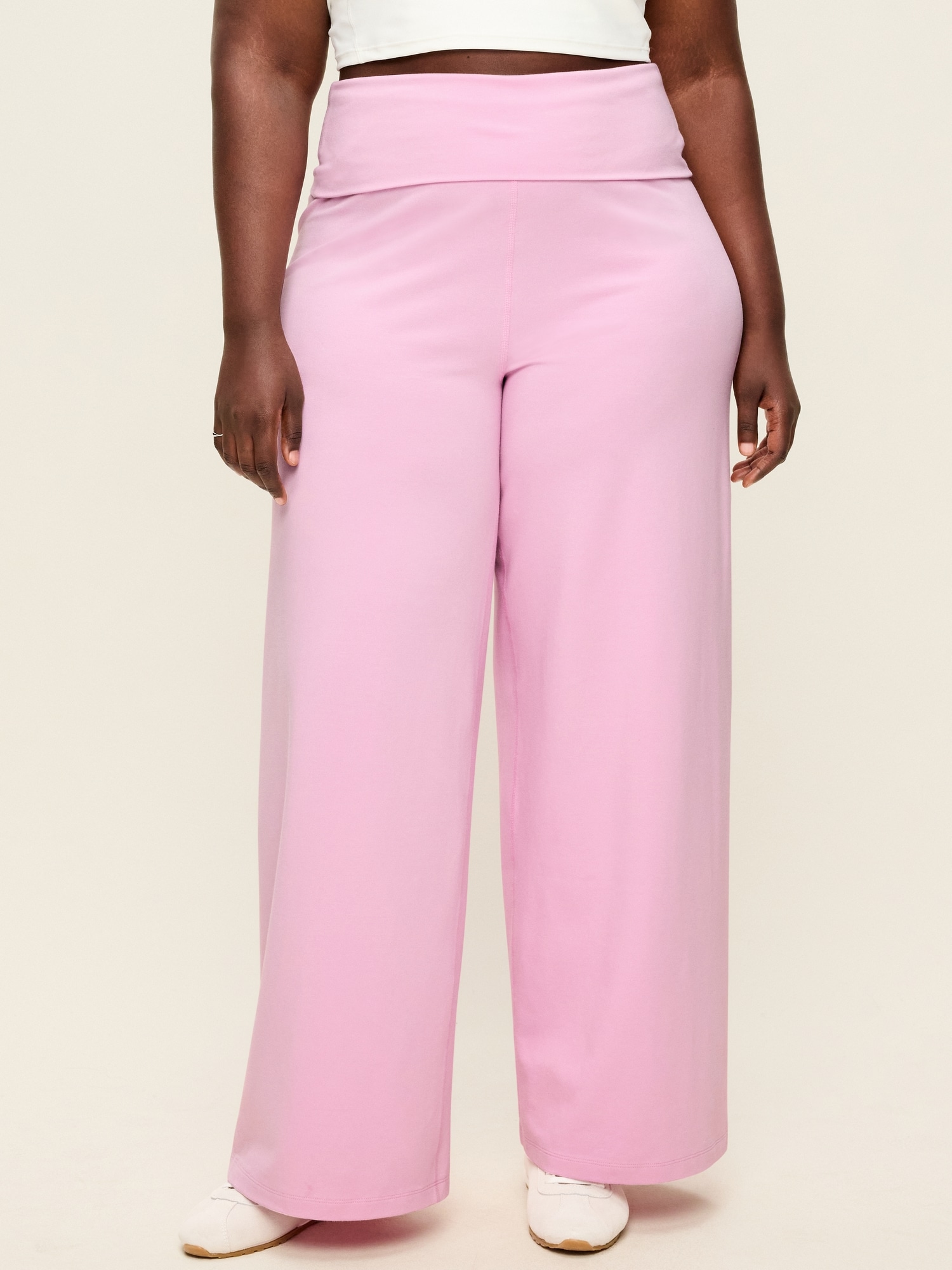 High-Waisted PowerChill Fold-Over Wide-Leg Pants