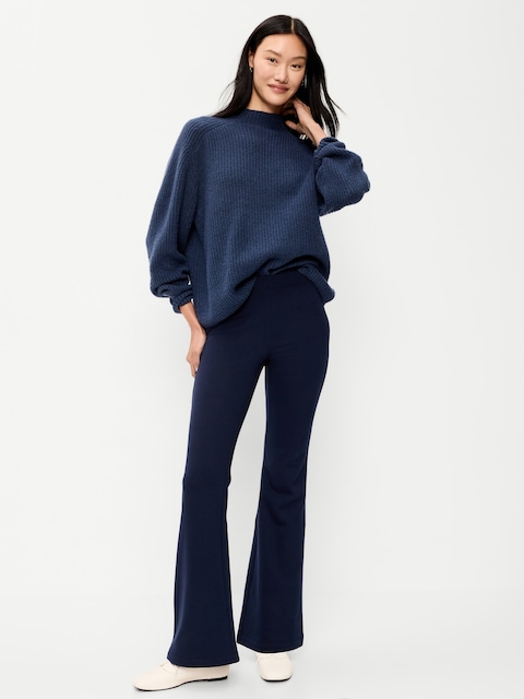 Fleece-Lined High-Waisted Flare Leggings