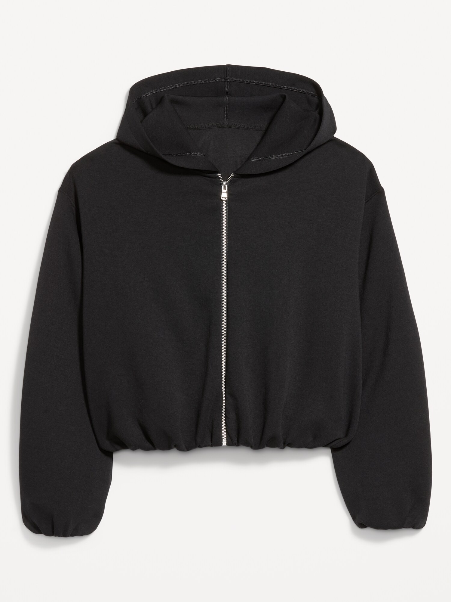 Женское худи Old Navy Bounce Fleece Bubble-Hem, цвет: Чёрный — фото 2