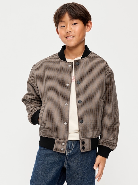 Oversized Twill Bomber Jacket for Boys