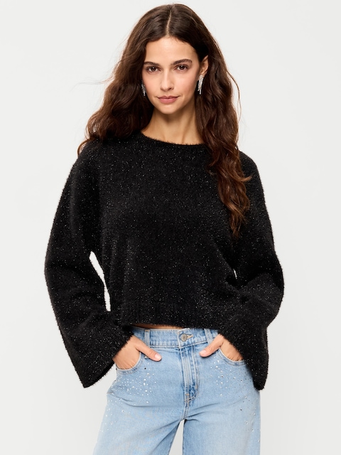 Oversized Shine Crew-Neck Sweater
