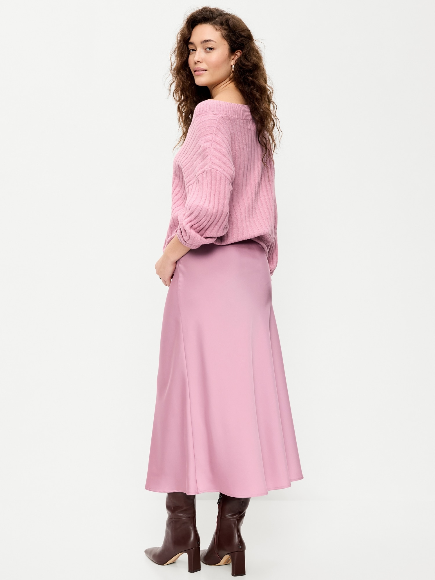 Satin A-Line Maxi Skirt